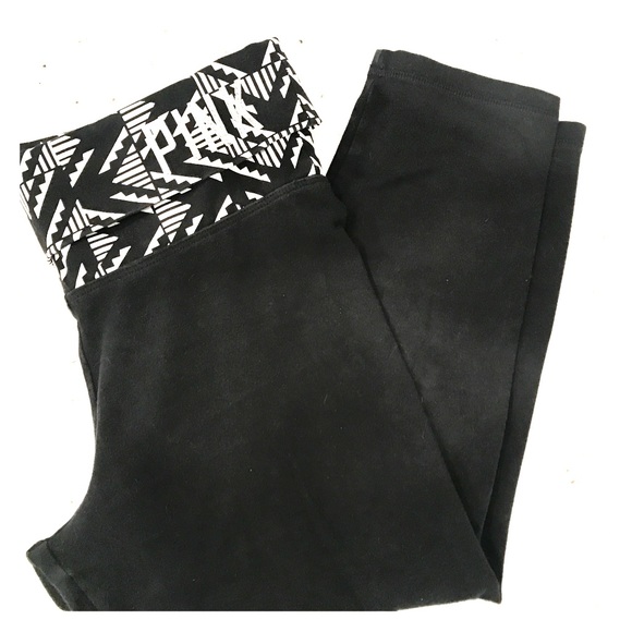PINK Victoria's Secret Pants - VS PINK cropped black yoga pants
